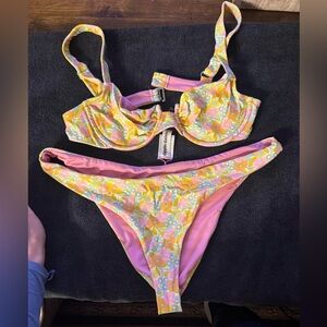 Dippin' Daisy's Pink and Yellow Floral Bikini
